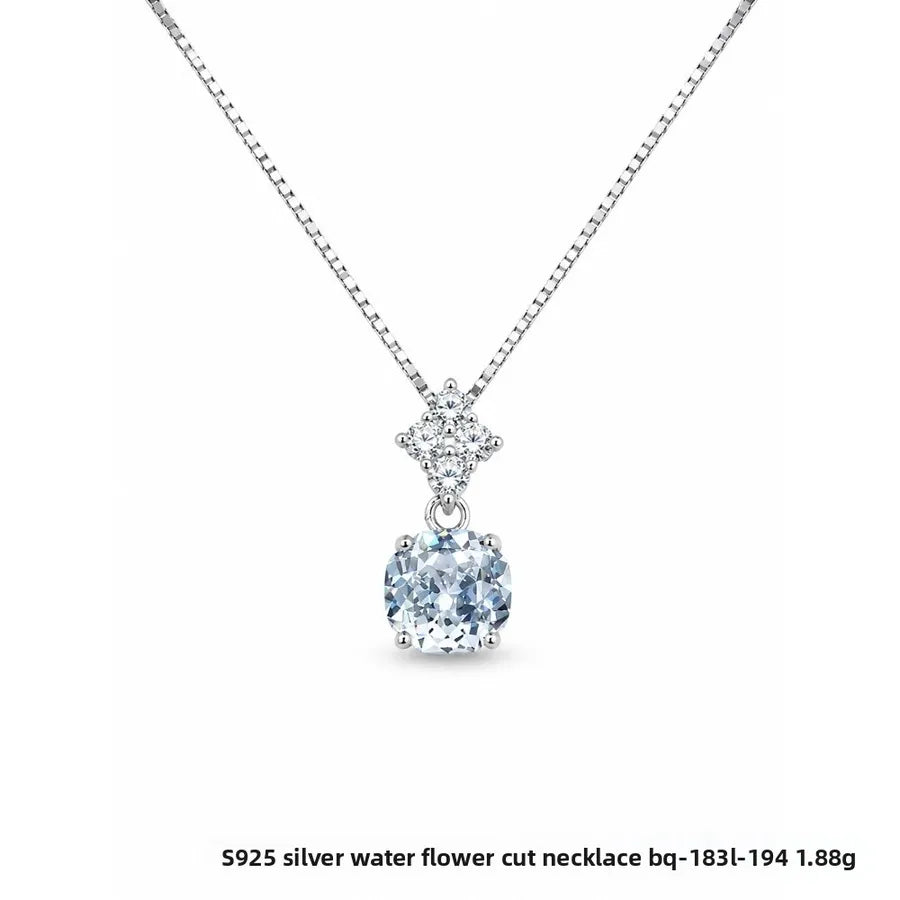 Collier à pendentif serti, argent 925 doré — vue 9