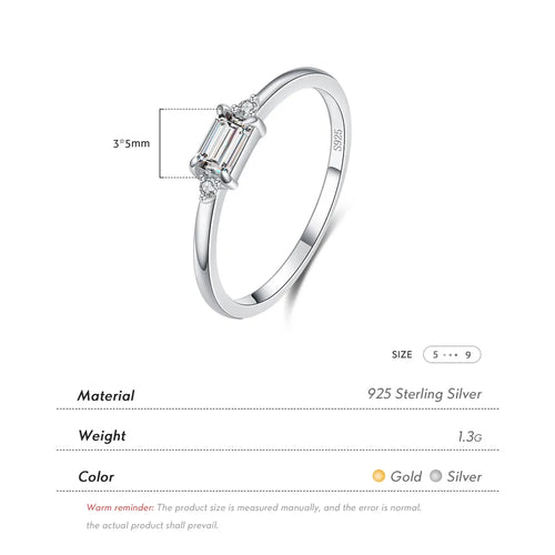 Bague géométrique sertie, argent massif 925 — vue 2