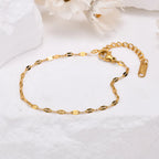 Bracelet jonc lisse en acier inoxydable doré — vue 8