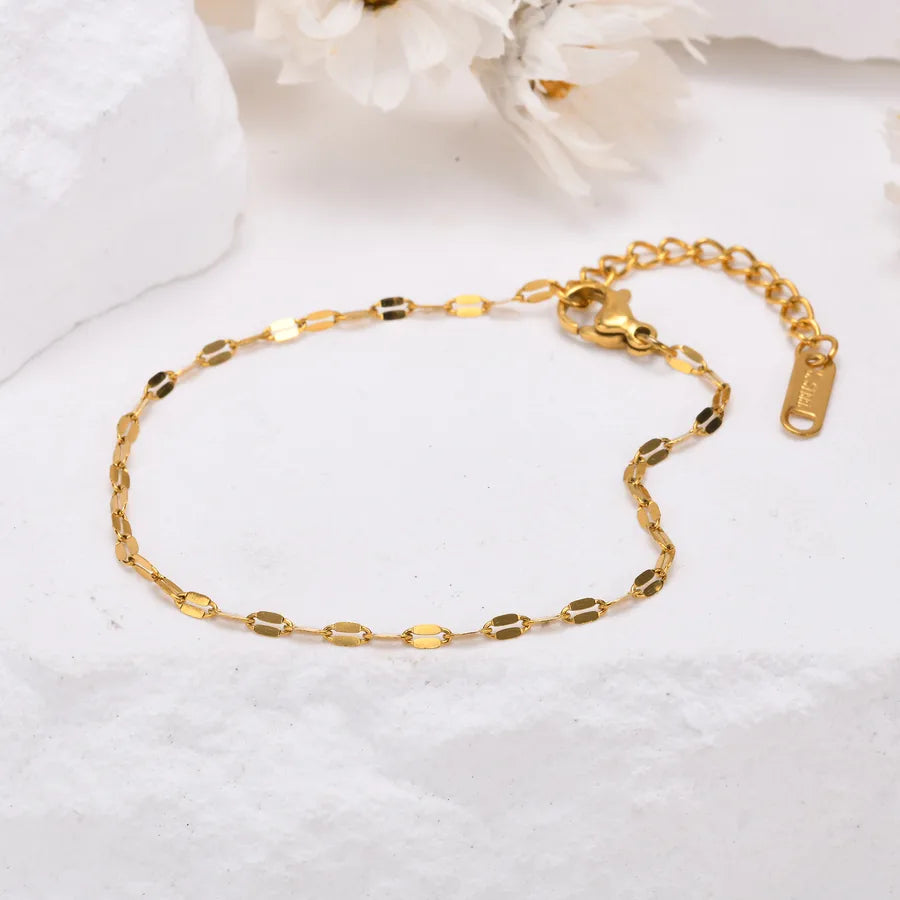 Bracelet jonc lisse en acier inoxydable doré — vue 8