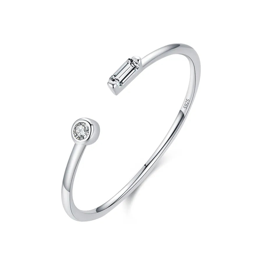 Bague ouverte ajustable sertie d'un zircon — vue 6
