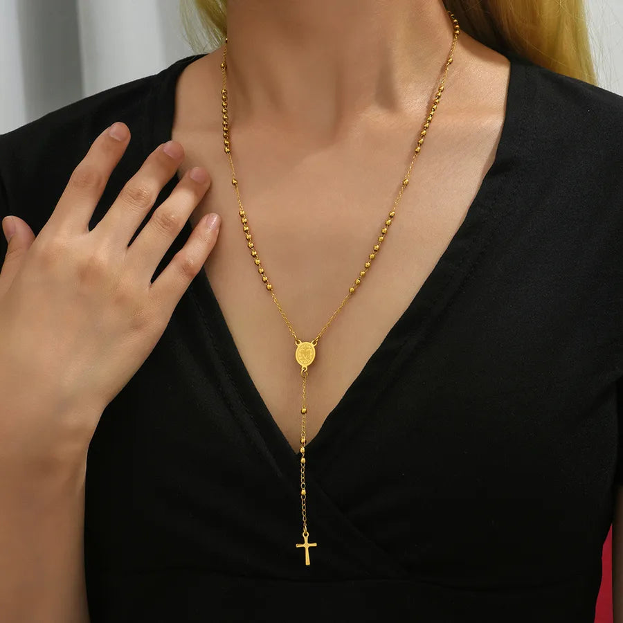 Collier croix, acier inoxydable — vue 3
