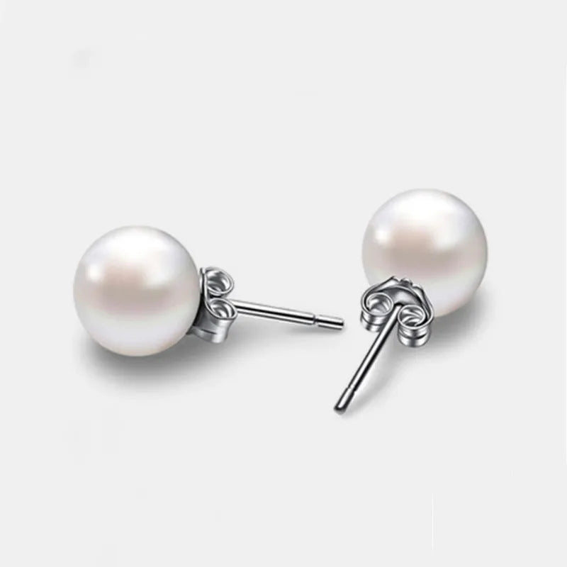 Puces d'oreilles à perle, argent massif 925 — vue 3