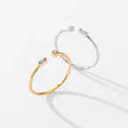 Bague ouverte ajustable sertie d'un zircon — vue 4