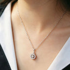 Ras-de-cou géométrique serti de strass, argent massif 925