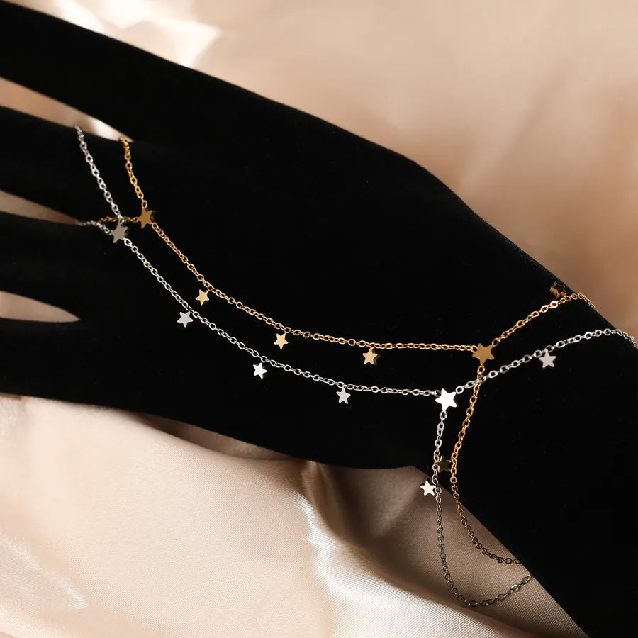 Bracelet étoile sur chaîne fine dorée — vue 3