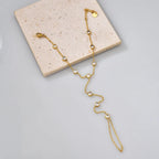Bracelet fin serti de zircons, acier doré — vue 5