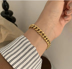 Bracelet de cheville à petit cœur, acier inoxydable doré