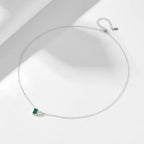 Collier à pendentif carré serti, argent 925 — vue 6