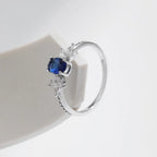 Bague à zircon taille ovale, rhodiée — vue 2