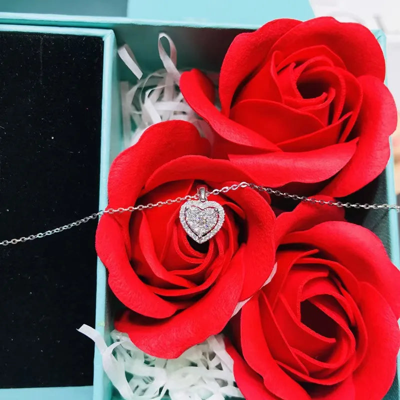 Collier cœur sur chaîne fine, argent 925 — vue 4