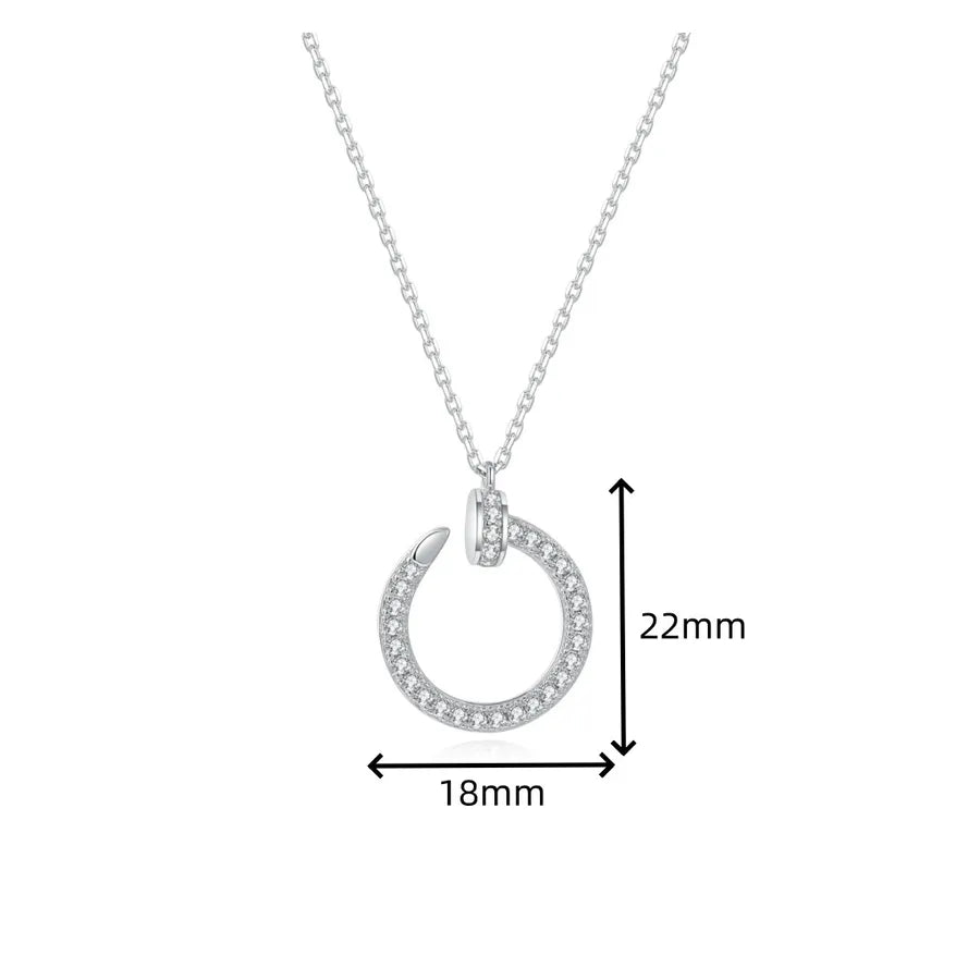 Collier à pendentif en U serti, argent 925 — vue 6
