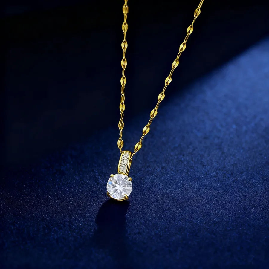 Collier à lèvres serties à griffes, chaîne fine — vue 6