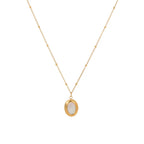 Collier à pendentif ovale épuré, chaîne dorée — vue 7