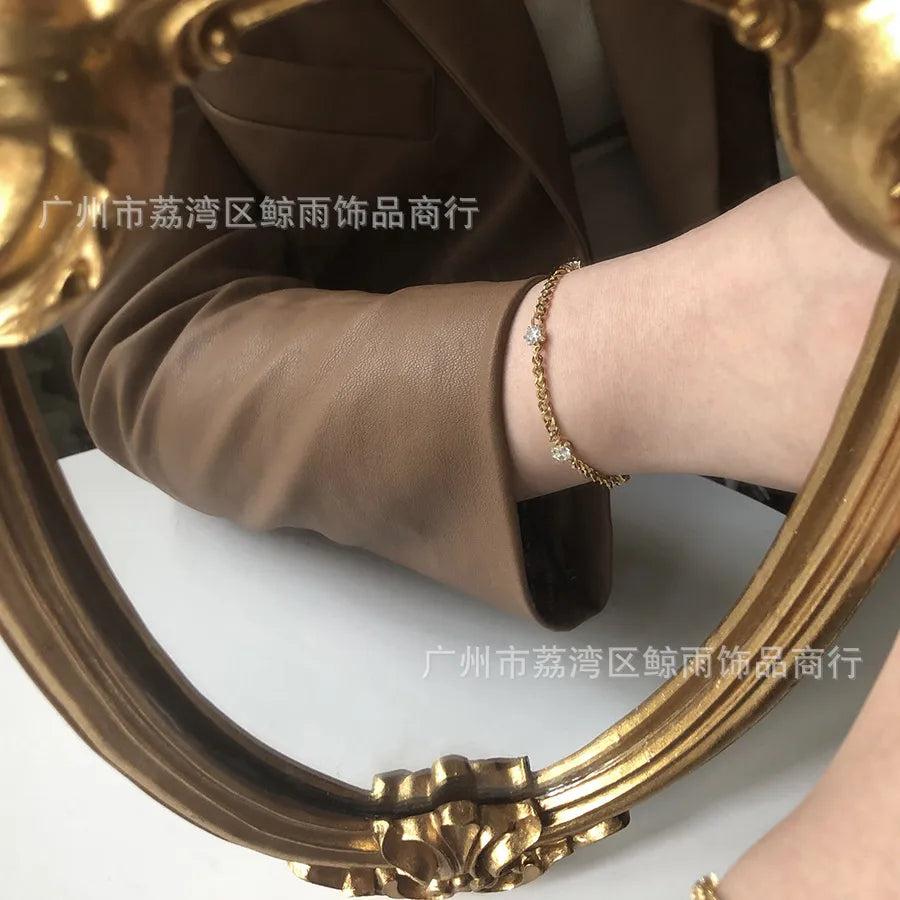 Bracelet chaîne simple, acier inoxydable doré — vue 4