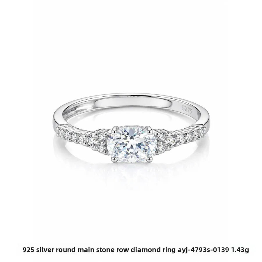 Bague à zircon blanc taille carrée — vue 6