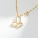 Collier papillon de nacre, argent 925 — vue 3