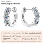 Puces d'oreilles en U serties, argent 925 — vue 6
