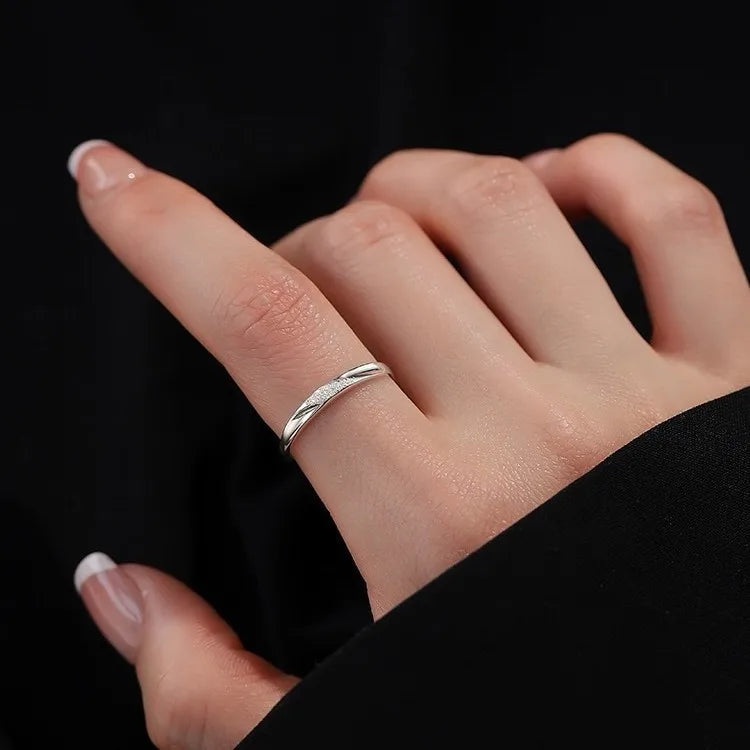Bague anneau rond lisse, argent massif 925 — vue 4