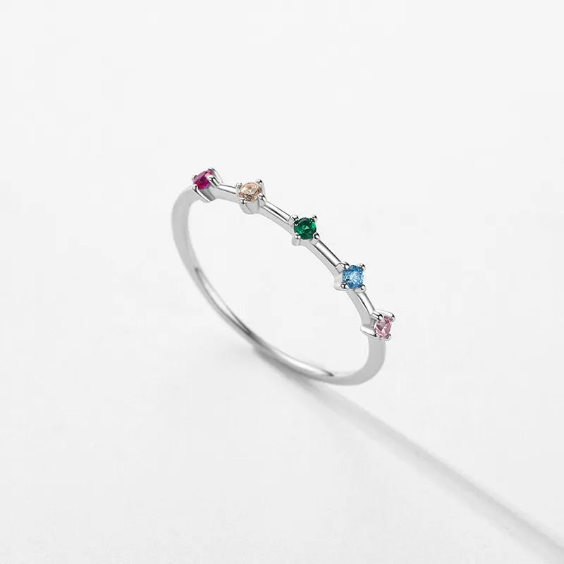 Bague fine géométrique, argent massif 925 — vue 4