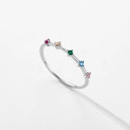 Bague fine géométrique, argent massif 925 — vue 4
