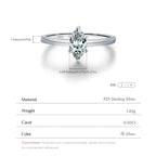Bague moissanite taille marquise, argent 925 — vue 2