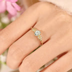 Bague géométrique sertie de zircons, argent 925 — vue 4