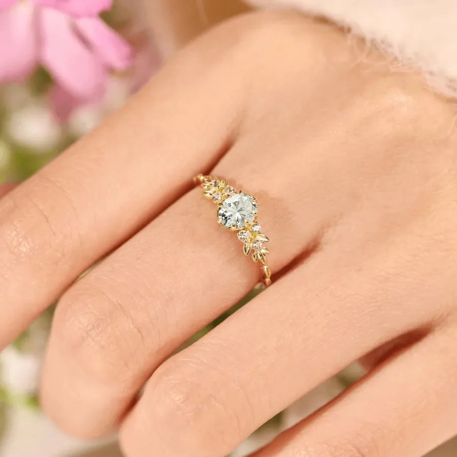 Bague géométrique sertie de zircons, argent 925 — vue 4