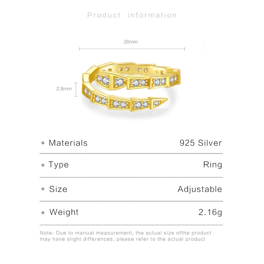 Bague ouverte sertie de zircons, dorée — vue 2