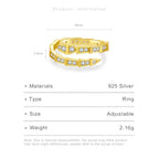 Bague ouverte sertie de zircons, dorée — vue 2