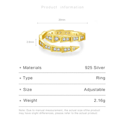 Bague ouverte sertie de zircons, dorée — vue 2
