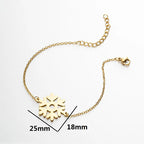 Bracelet motif flocon en acier inoxydable doré — vue 5