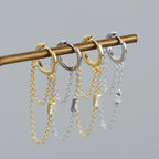 Boucles d'oreilles à pierre, monture géométrique — vue 3