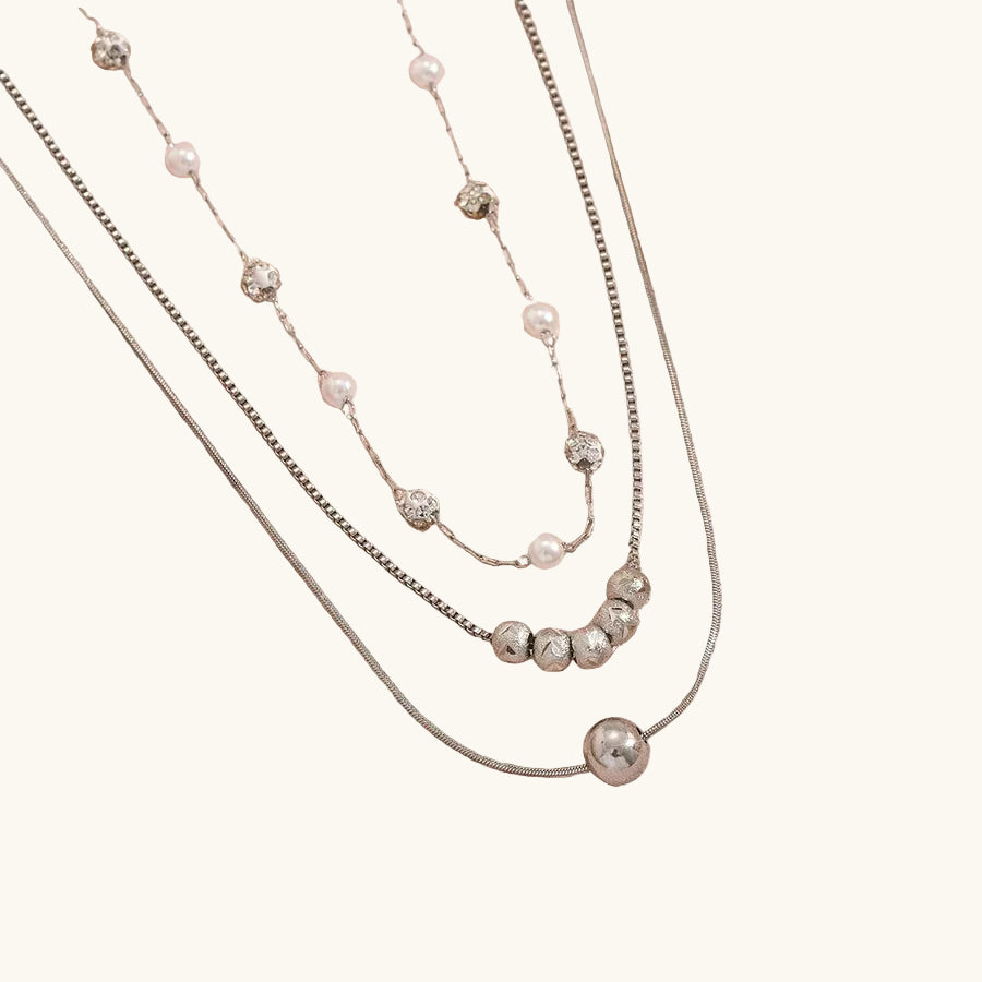 Collier de perles rondes à fermoir argenté — vue 6
