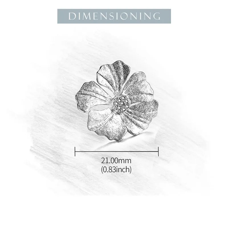 Puces d'oreilles pivoine ciselée, argent 925 — vue 2