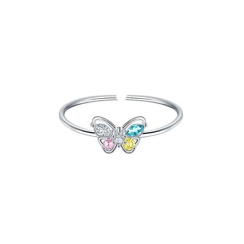 Bague ouverte à motif papillon, argent 925 — vue 4