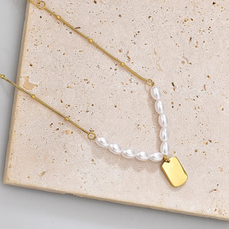 Bracelet perle et maille vénitienne dorée — vue 8