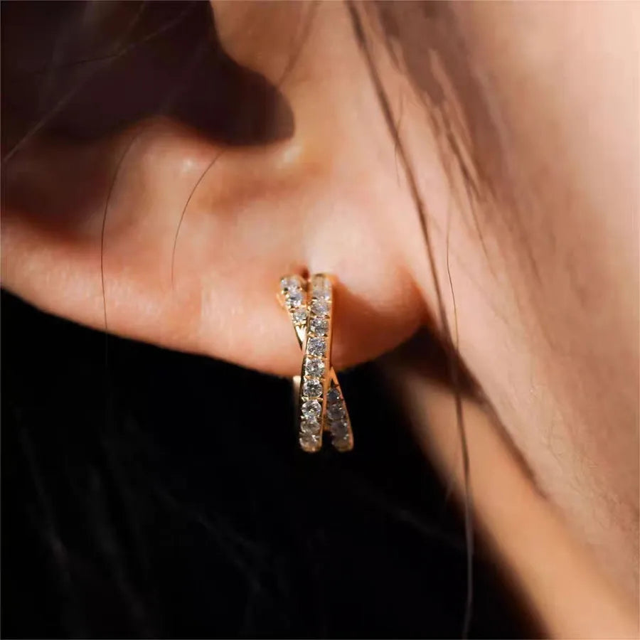 Boucles d'oreilles géométriques, argent 925 — vue 4