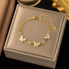 Bracelet papillon doré et perle d'eau douce — vue 5
