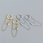Boucles d'oreilles à pierre, monture géométrique — vue 5