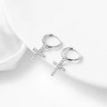 Boucles d'oreilles pendantes à croix, argent 925 — vue 6