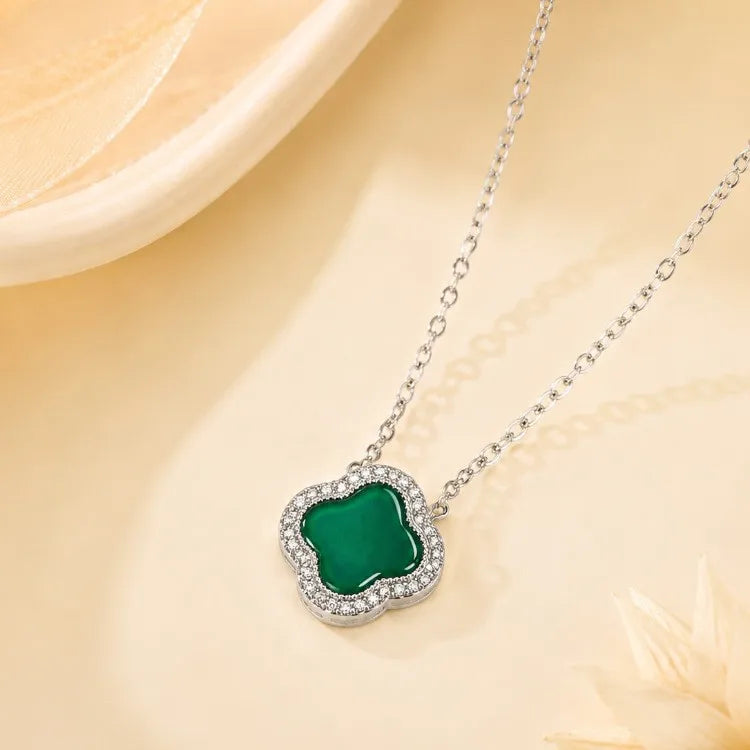 Collier cœur d'agate naturelle, argent 925 — vue 2