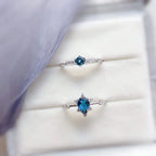 Bague à pierres taille goutte alignées — vue 3