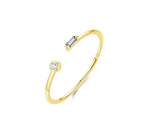 Bague ouverte ajustable sertie d'un zircon — vue 4