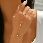 Bracelet à maillons géométriques désaxés, acier inoxydable