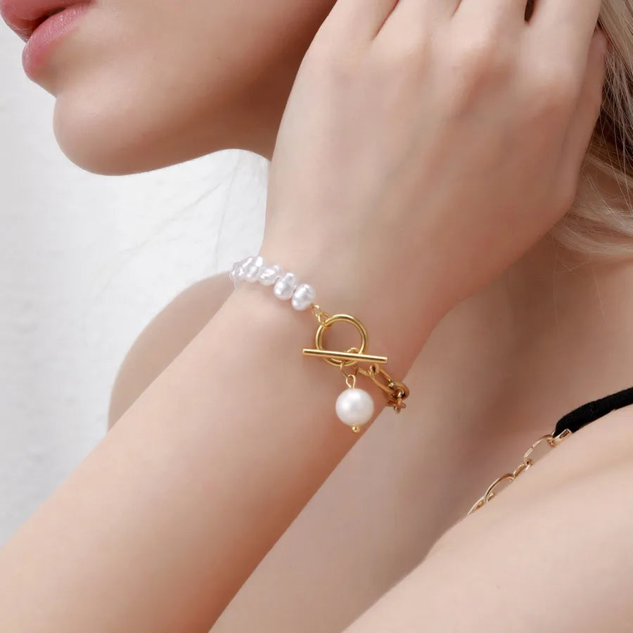 Bracelet perle et maille trombone — vue 3