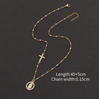 Collier croix et médaille, chaîne fine — vue 6