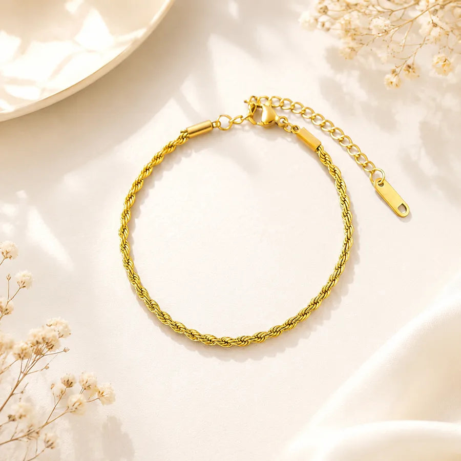 Bracelet maille cubaine aux maillons décalés — vue 4