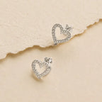Puces d'oreilles moissanite taille cœur — vue 5