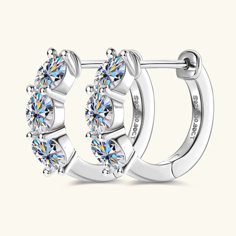Puces d'oreilles en U serties, argent 925 — vue 3